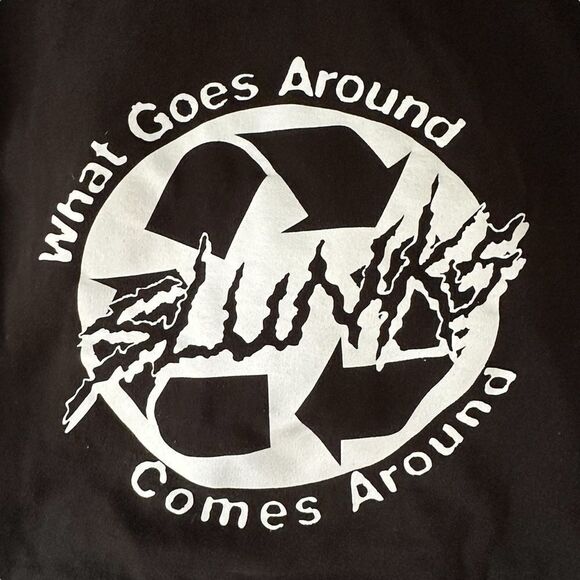 Slunks ~  “What goes around comes around” Black hoodie ~size Small - Picture 7 of 11